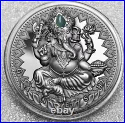 Cameroon 2019 World Cultures Ganesha Elephant 2oz Silver Coin COA Box
