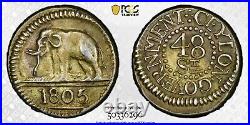 Ceylon 48 Stivers 1805 Elephant PCGS AU55, Pretty