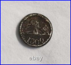 Ceylon 48 Stuivers 1809 Elephant Silver Coin VGC