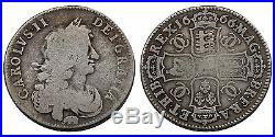 Charles II halfcrown 1666/4 Great Britain Elephant below bust silver coin