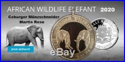 Coin Jewelry Pendant Somalia Elephant 2020.9999 Silver African Wildlife series
