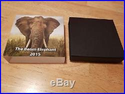 Coin Silver 2oz The Benin Elephant 2015 1500 Francs Cfa Republique Du Benin