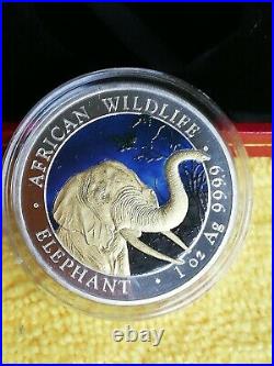 Coins/SOMALIA/ 2018/ ELEPHANT /1 Oz SILVER/WITH COA