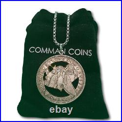 Cut Coin Hobo Great White African Elephant Art Dollar Handmade Jewelry Necklace