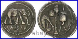 Denarius 100-44, V. Chr. C Julius Caesar, Elephant R Priesterliche Devices VF