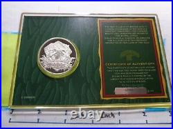 Disney Animal Kingdom Elephant 2000 New Millenium 999 Silver Coin Case Coa #b