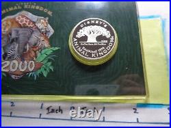 Disney Animal Kingdom Elephant 2000 New Millenium 999 Silver Coin Case Coa #b
