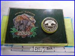 Disney Animal Kingdom Elephant 2000 New Millenium 999 Silver Coin Case Coa #c