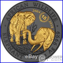 ELEPHANT 15 Anniversary Golden Enigma Silver Coin 100 Shillings Somalia 2018
