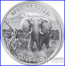 ELEPHANT Africa United Silver Coin IvoryCoast Benin Congo Mali Niger Guinea 2018