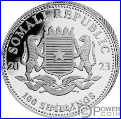 ELEPHANT African Wildlife 1 Oz Silver Coin 100 Shillings Somalia 2023