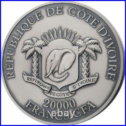 ELEPHANT Big Five Africa 2 Kg Kilo Silver Coin 20000 Francs Ivory Coast 2022
