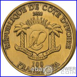 ELEPHANT Big Five Asia 1 Oz Gold Coin 100 Francs Ivory Coast 2022