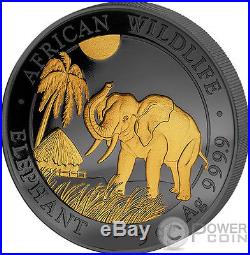 ELEPHANT Golden Enigma 5 Oz Silver Coin 500 Shillings Somalia 2017