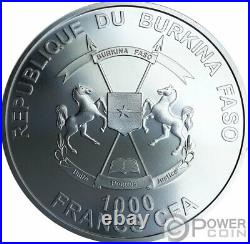ELEPHANT I Spirit Of Africa 1 Oz Silver Coin 1000 Francs Burkina Faso 2016