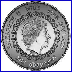 ELEPHANT Mandala Art 2 Oz Silver Coin 5$ Niue 2019