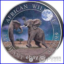 ELEPHANT Moon African Wildlife 1 Kg Silver Coin 2000 Shillings Somalia 2024
