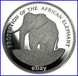 EQUATORIAL GUINEA 7000 Francs 1993 Silver Proof'Endangered Wildlife ELEPHANT