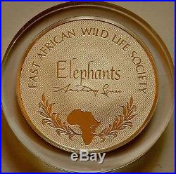 East African Wild Life Society ELEPHANTS 64 grams. 925 Silver Round Coin