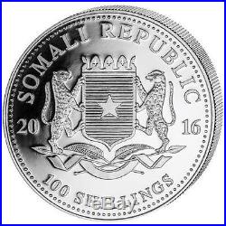 Elephant, 5 (five) 2016 1oz. Somalia. 999 Silver coins