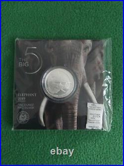 Elephant Big Five South Africa 1OZ silver coin 5 RAND