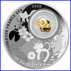 Elephant Lucky Coins Proof Silver Coin 500 Francs Cameroon 2020