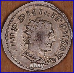 Emperor Philip I Ancient Roman Empire Silver Antoninianus Coin Elephant Rev