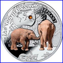 Endangered Animal Species Asian Elephant 1/2oz Proof Silver Coin 1$ Niue 2014