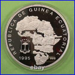 Equatorial Guinea 1995 Elephant 5oz 7000 Francs Silver Coin