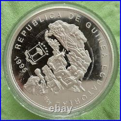 Equatorial Guinea 1995 Elephant 5oz 7000 Francs Silver Coin