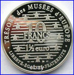 France 1996 Shang Dynasty Elephant 10 Frances Silver Coin, Proof