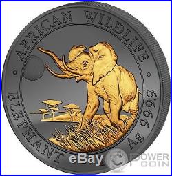 GOLDEN ENIGMA Elephant 1 Oz Silver Coin 100 Shillings Somalia 2016