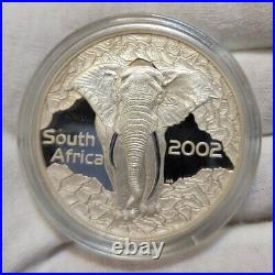 HUGE 2002 South Africa 50 CENTS Elephant 2 oz SILVER Proof Coin BIG FIVE 50C