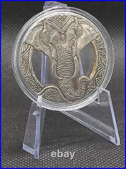 Hand Cut Coin African Elephant Big Animal Savannah Fantasy Hobo EDC Art Fidget