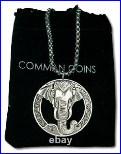 Hobo Coin Cut Coin Great Elephant Wild Animal Protection Necklace Jewelry Dollar