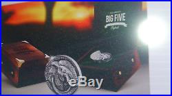 Ivory Coast 2017 5000 Francs Big Five Elephant 5oz Silver Antique Coin