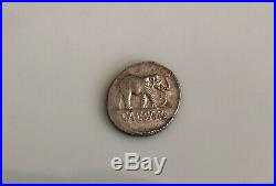 Julius CAESAR Ancient Denarius Silver Coin with Elephant 48 BC