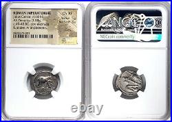 Julius Caesar, AR Denarius 49-44 BC Military Mint Elephant Roman Coin NGC Ch. XF