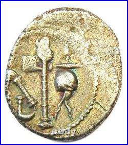 Julius Caesar AR Denarius Elephant Coin 49 BC. NGC Choice VF (Certificate)
