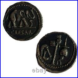 Julius Caesar AR Denarius Silver Elephant Coin 49-48 BC
