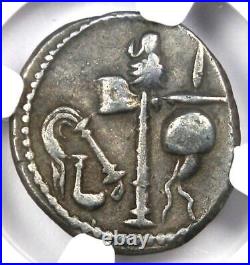 Julius Caesar AR Denarius Silver Elephant Coin 49 BC Certified NGC Choice VF