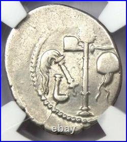 Julius Caesar AR Denarius Silver Elephant Coin 49 BC Certified NGC Choice VF