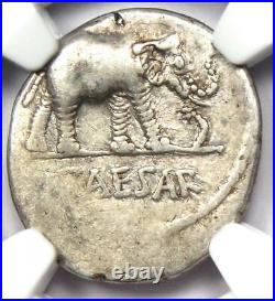 Julius Caesar AR Denarius Silver Elephant Coin 49 BC Certified NGC Choice VF