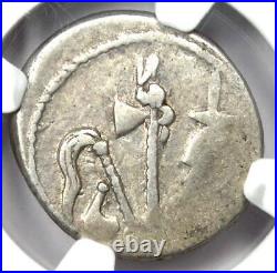 Julius Caesar AR Denarius Silver Elephant Coin 49 BC Certified NGC Choice VF