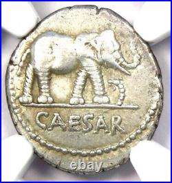 Julius Caesar AR Denarius Silver Elephant Coin 49 BC Certified NGC Choice XF