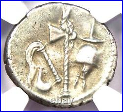 Julius Caesar AR Denarius Silver Elephant Coin 49 BC Certified NGC Choice XF