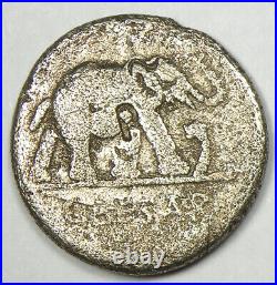 Julius Caesar AR Denarius Silver Elephant Coin 49 BC Fine Condition Rare