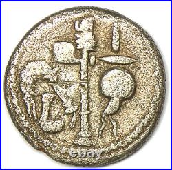 Julius Caesar AR Denarius Silver Elephant Coin 49 BC Fine Condition Rare