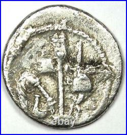 Julius Caesar AR Denarius Silver Elephant Coin 49 BC Fine Details (Corrosion)