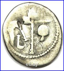 Julius Caesar AR Denarius Silver Elephant Coin 49 BC Good Fine